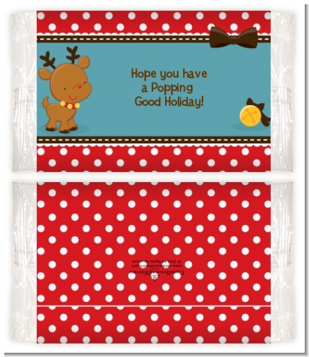 Rudolph the Reindeer - Personalized Popcorn Wrapper Christmas Favors
