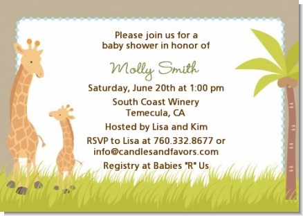 Giraffe - Baby Shower Invitations