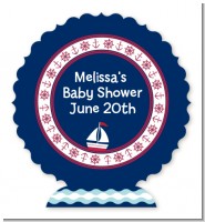 Sailboat Blue - Personalized Baby Shower Centerpiece Stand