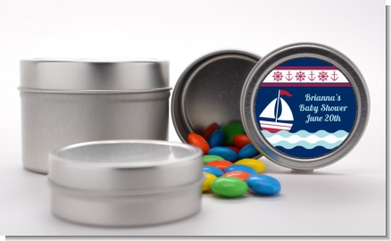 Sailboat Blue - Custom Birthday Party Favor Tins