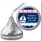 Sailboat Blue - Hershey Kiss Baby Shower Sticker Labels