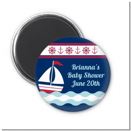 Sailboat Blue - Personalized Birthday Party Magnet Favors