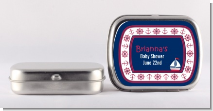 Sailboat Blue - Personalized Baby Shower Mint Tins