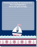 Sailboat Blue - Baby Shower Notes of Advice