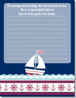 Sailboat Blue - Baby Shower Notes of Advice