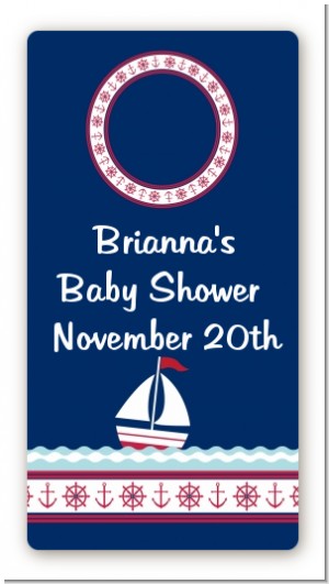 Sailboat Blue - Custom Rectangle Baby Shower Sticker/Labels