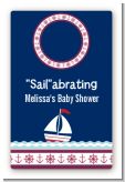 Sailboat Blue - Custom Large Rectangle Baby Shower Sticker/Labels