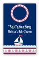 Sailboat Blue - Custom Large Rectangle Baby Shower Sticker/Labels thumbnail