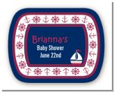 Sailboat Blue - Personalized Baby Shower Rounded Corner Stickers