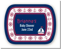 Sailboat Blue - Personalized Baby Shower Rounded Corner Stickers