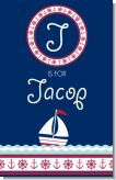 Sailboat Blue - Personalized Baby Shower Nursery Wall Art