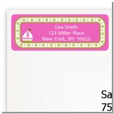 Sailboat Pink - Baby Shower Return Address Labels