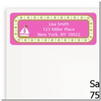 Sailboat Pink - Baby Shower Return Address Labels