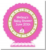 Sailboat Pink - Personalized Baby Shower Centerpiece Stand