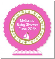 Sailboat Pink - Personalized Baby Shower Centerpiece Stand