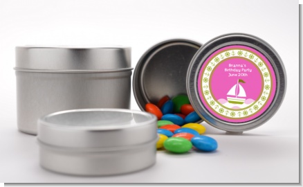 Sailboat Pink - Custom Birthday Party Favor Tins