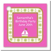 Sailboat Pink - Personalized Birthday Party Card Stock Favor Tags