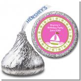 Sailboat Pink - Hershey Kiss Baby Shower Sticker Labels