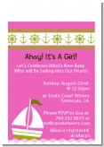 Sailboat Pink - Baby Shower Petite Invitations