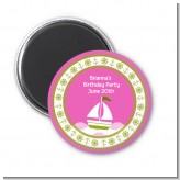 Sailboat Pink - Personalized Baby Shower Magnet Favors