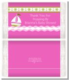 Sailboat Pink - Personalized Popcorn Wrapper Baby Shower Favors