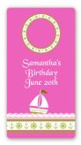 Sailboat Pink - Custom Rectangle Birthday Party Sticker/Labels