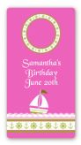 Sailboat Pink - Custom Rectangle Birthday Party Sticker/Labels