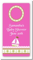 Sailboat Pink - Custom Rectangle Baby Shower Sticker/Labels