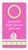 Sailboat Pink - Custom Rectangle Baby Shower Sticker/Labels