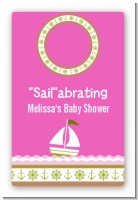 Sailboat Pink - Custom Large Rectangle Baby Shower Sticker/Labels