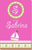 Sailboat Pink - Personalized Baby Shower Nursery Wall Art
