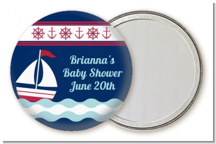 Sailboat Blue - Personalized Baby Shower Pocket Mirror Favors