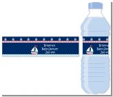Sailboat Blue - Personalized Baby Shower Water Bottle Labels