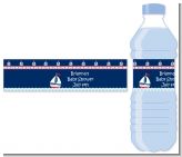 Sailboat Blue - Personalized Baby Shower Water Bottle Labels