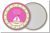 Sailboat Pink - Personalized Baby Shower Pocket Mirror Favors