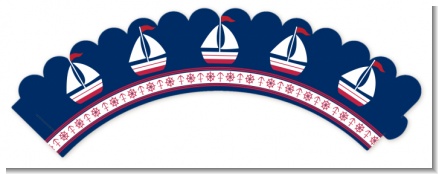 Sailboat Blue - Baby Shower Cupcake Wrappers