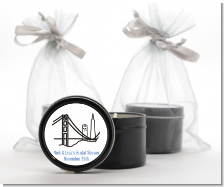 San Francisco Skyline - Bridal Shower Black Candle Tin Favors