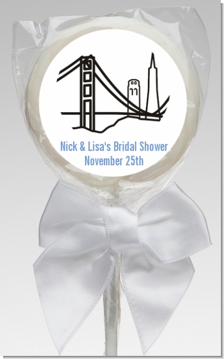 San Francisco Skyline - Personalized Bridal Shower Lollipop Favors