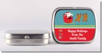 Santa And His Reindeer - Personalized Christmas Mint Tins