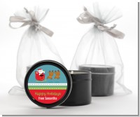 Santa And His Reindeer - Christmas Black Candle Tin Favors