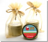 Santa And His Reindeer - Christmas Gold Tin Candle Favors