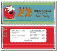 Santa And His Reindeer - Personalized Christmas Candy Bar Wrappers