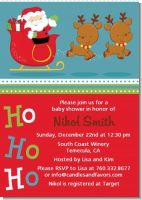 Santa And His Reindeer - Christmas Invitations