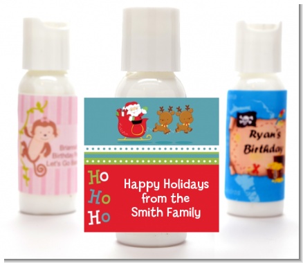 Santa And His Reindeer - Personalized Christmas Lotion Favors
