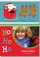 Santa And His Reindeer - Personalized Photo Christmas Cards
