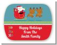 Santa And His Reindeer - Personalized Christmas Rounded Corner Stickers thumbnail