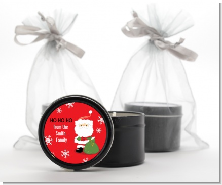 Santa Claus - Christmas Black Candle Tin Favors