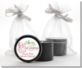 Santa Claus Outline - Christmas Black Candle Tin Favors