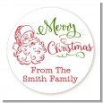 Santa Claus Outline - Round Personalized Christmas Sticker Labels thumbnail