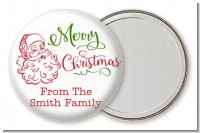 Santa Claus Outline - Personalized Christmas Pocket Mirror Favors